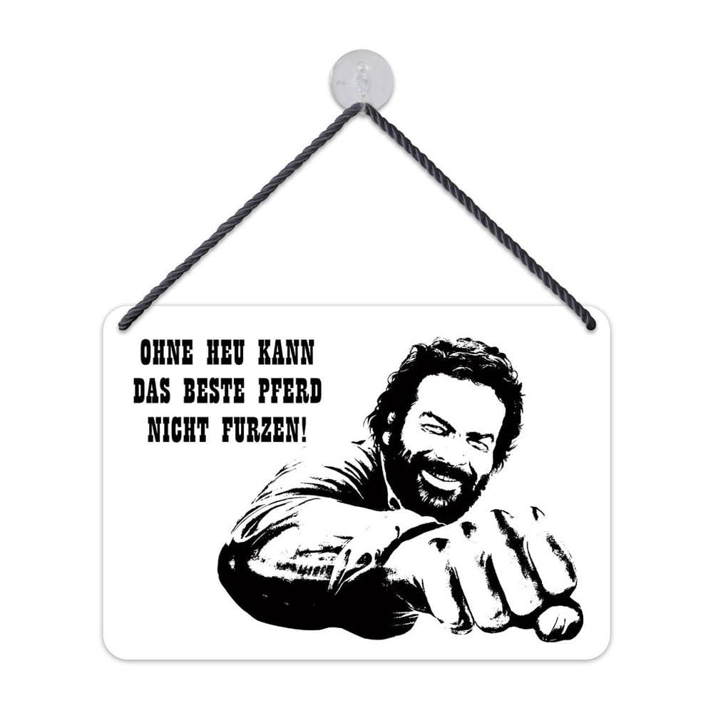 Bud Spencer panneau métal Beste Pferd 16,5 x 11,5 cm