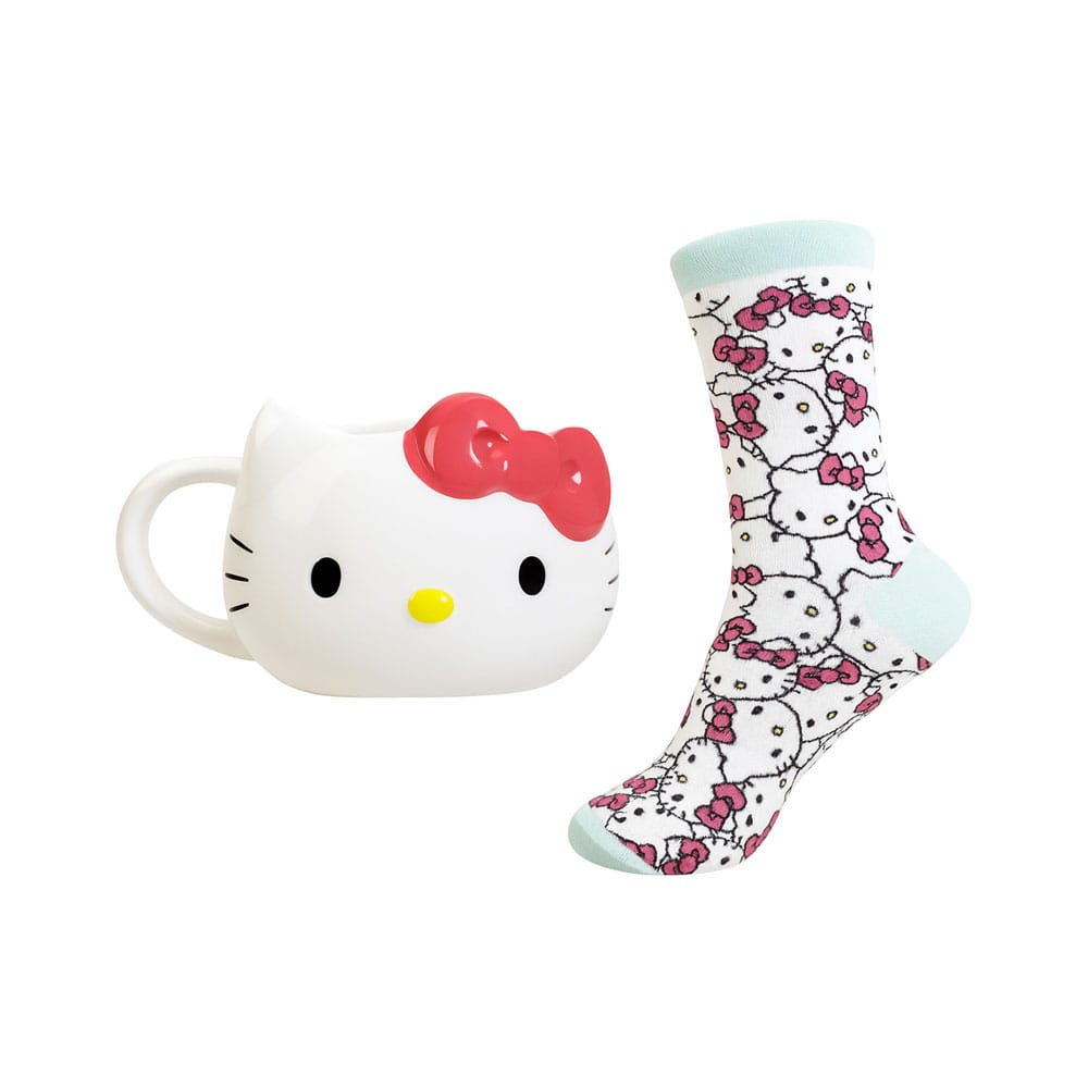 Sanrio - Coffret cadeau mug 3D et chaussettes Hello Kitty