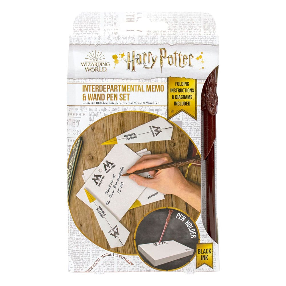 Harry Potter - Ensemble de mémos et stylo-bille en forme de baguette du Ministère de la Magie