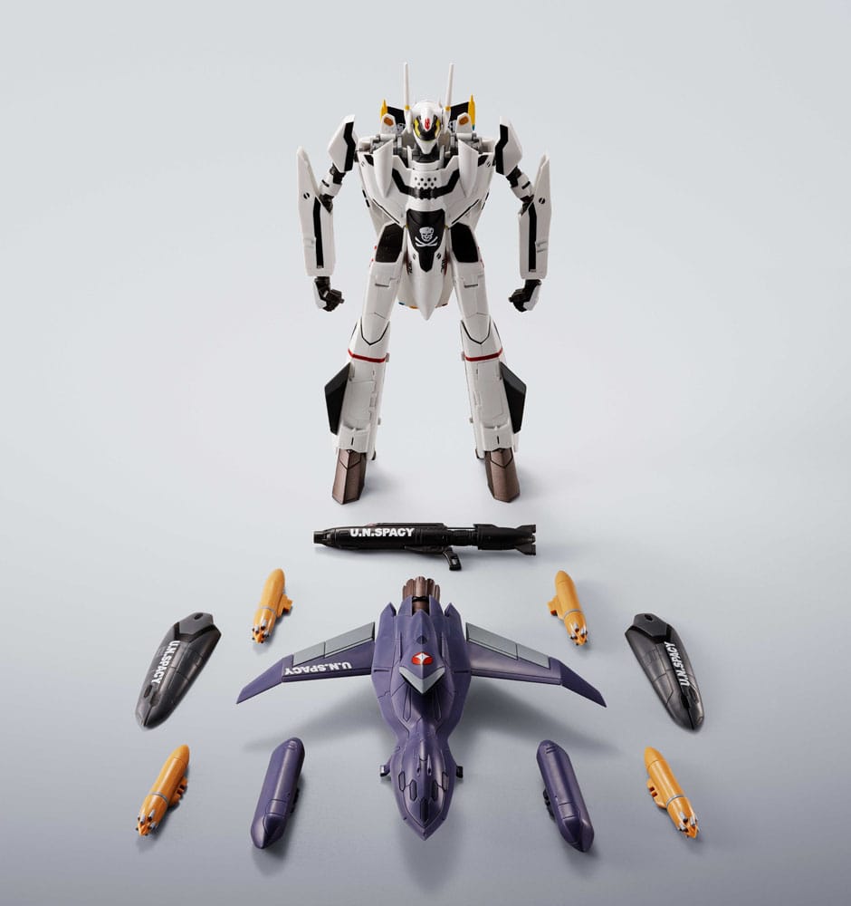 Macross figurine Hi-Metal R Chogokin VF-0S Phoenix (Roy Focker Use) & QF-2200D-B Ghost Set 14 cm
