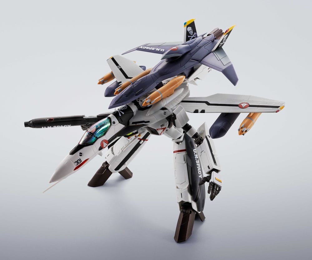 Macross figurine Hi-Metal R Chogokin VF-0S Phoenix (Roy Focker Use) & QF-2200D-B Ghost Set 14 cm