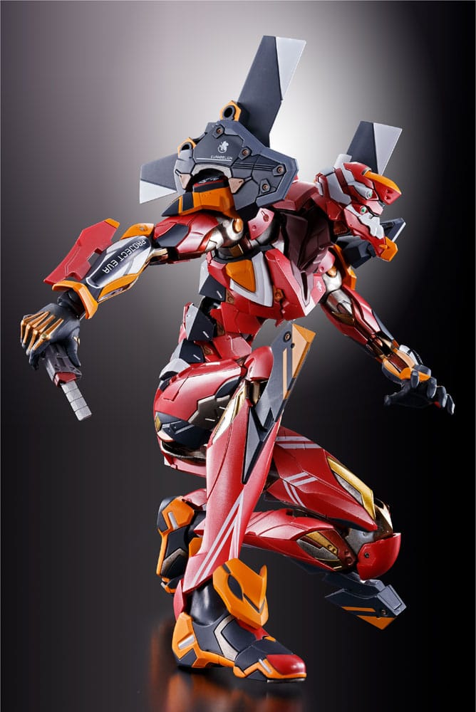Neon Genesis Evangelion figurine Diecast Metal Build Eva Production Model-02 30th with the Spear of Cassius 22 cm