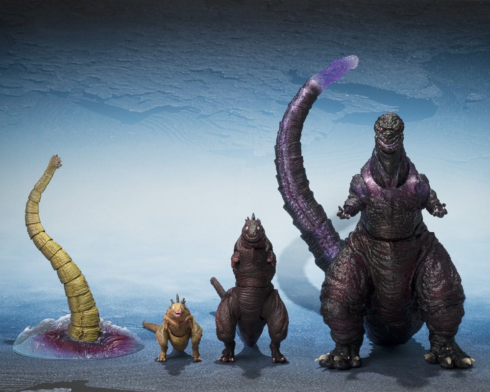Godzilla 2016 Pack 3 figurines S.H.MonsterArts The Second Form, Thrid Form, Giant Unidentified Creature Set