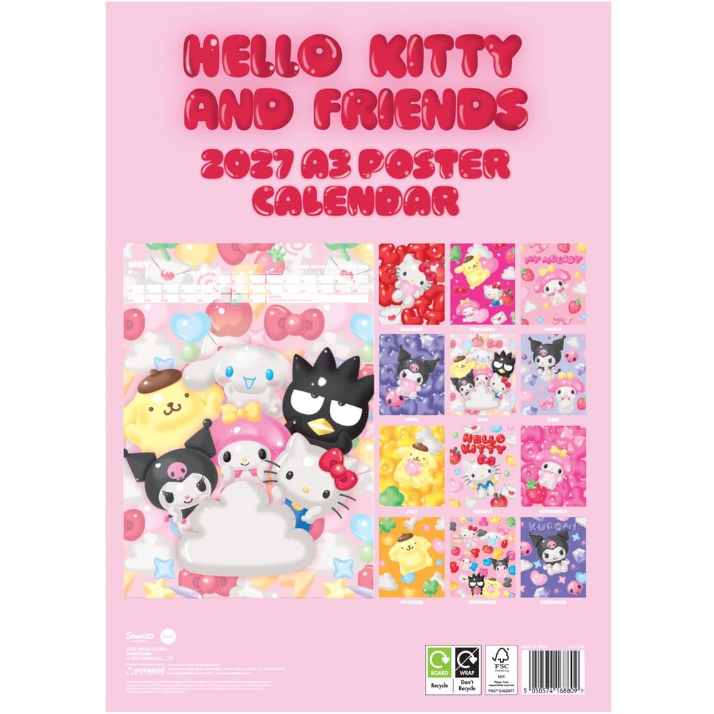 Hello Kitty calendrier poster A3 2027