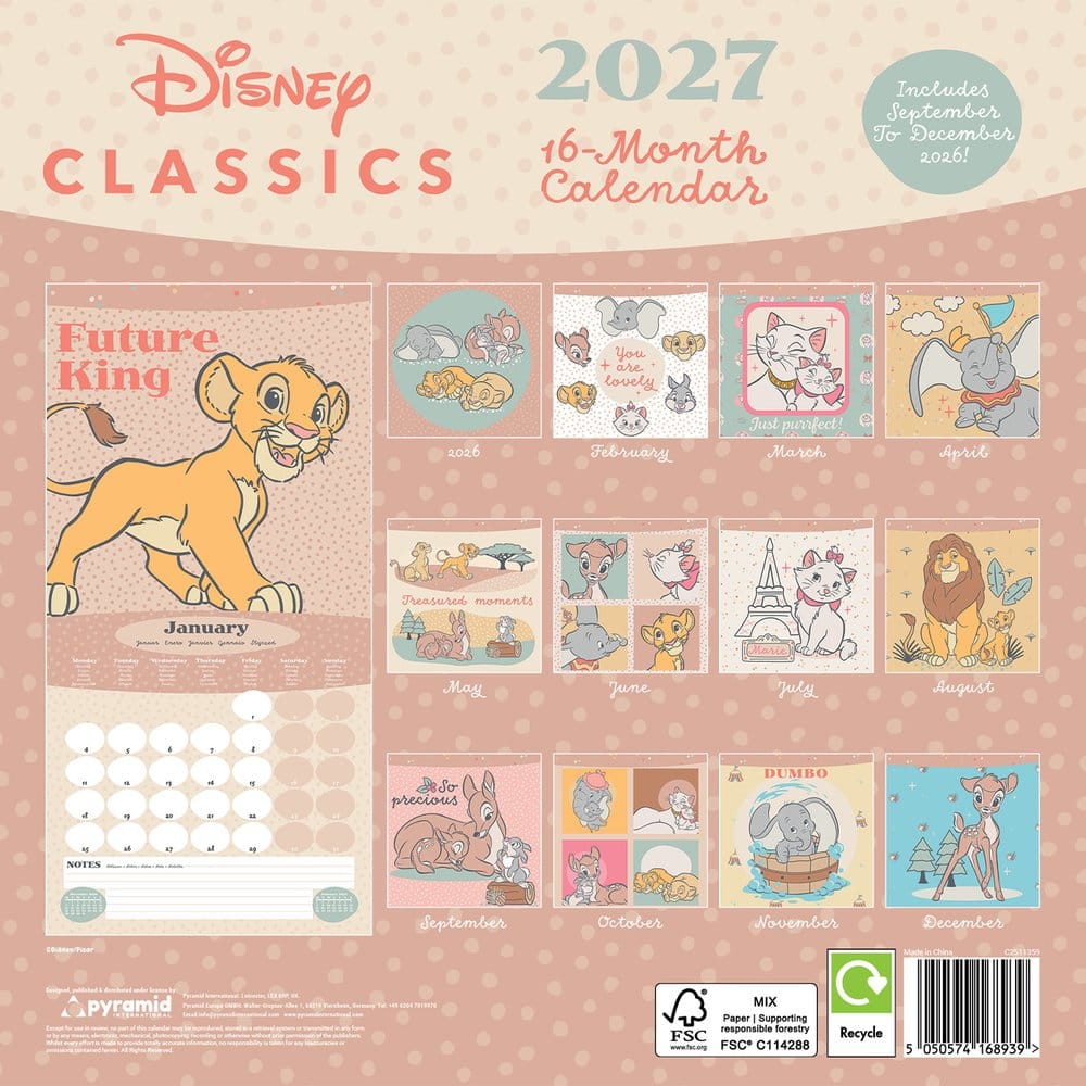 Disney Classics calendrier Treasured Memories 2027 30 x 30 cm