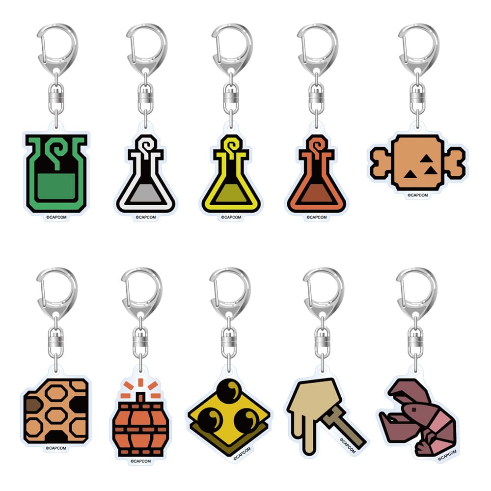 Monster Hunter Wilds assortiment porte-clés acrylique Item Icon 6 cm (10)
