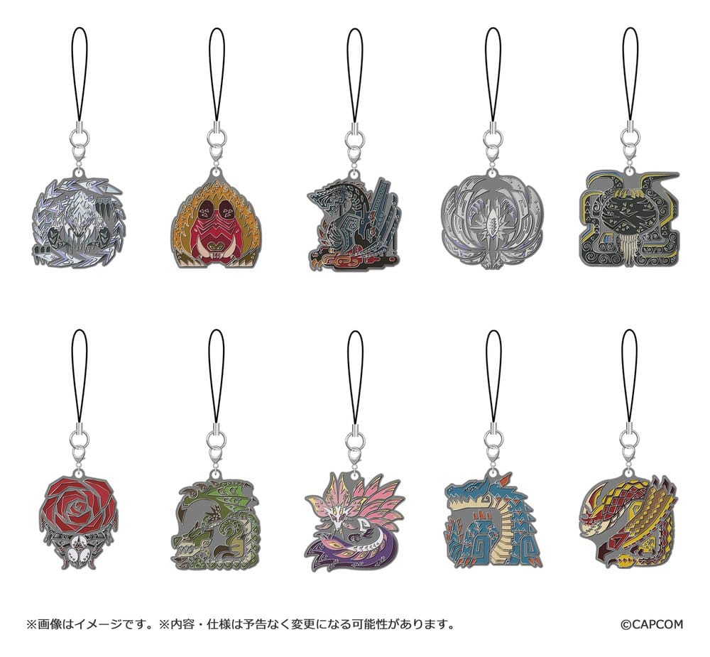 Monster Hunter Wilds blind box assortiment porte-clés en métal Monster icon Vol. 2 (10)