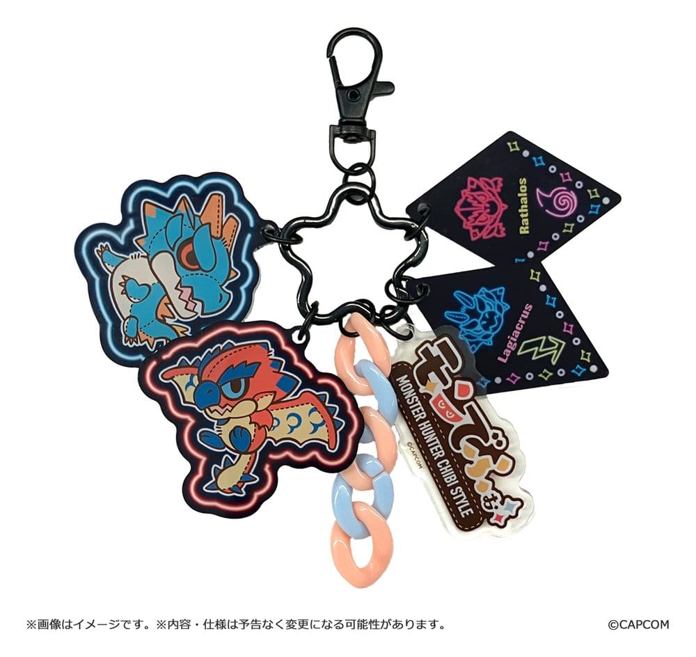 Monster Hunter porte-clés en acrylique Chibi Style Multi Charm: Rathalos & Lagiacrus