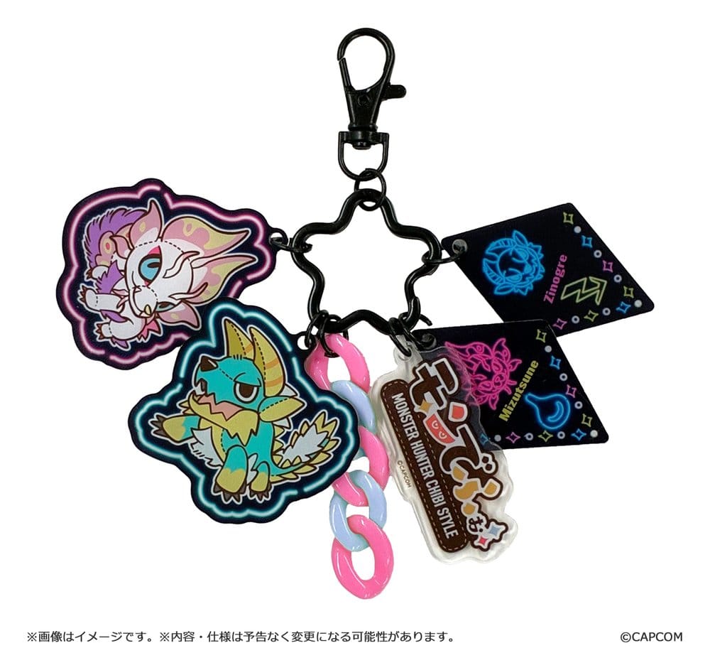 Monster Hunter porte-clés en acrylique Chibi Style Multi Charm: Zinogre & Mizutsune