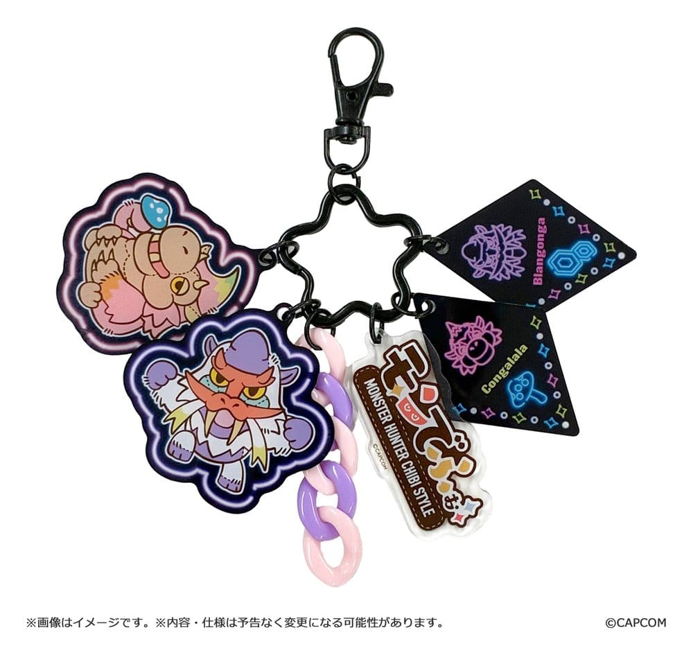 Monster Hunter porte-clés en acrylique Chibi Style Multi Charm: Blangonga & Congalala