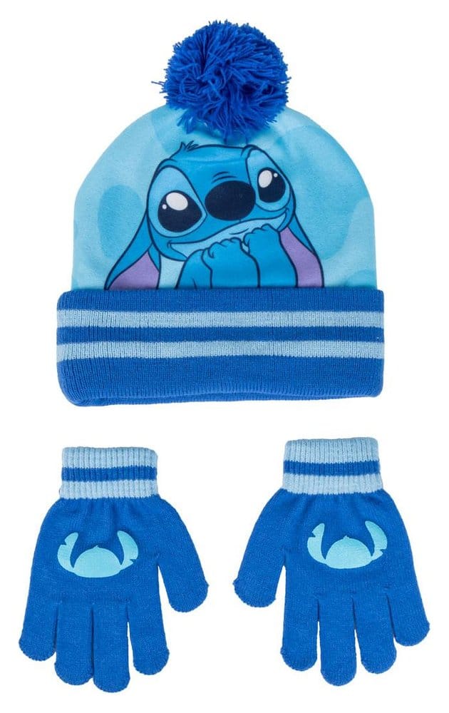 Lilo & Stitch set de 2 bonnet & mitaines Bleu