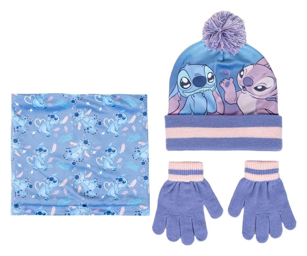 Lilo & Stitch set de 3 bonnet, foulard / snood & gants Stitch