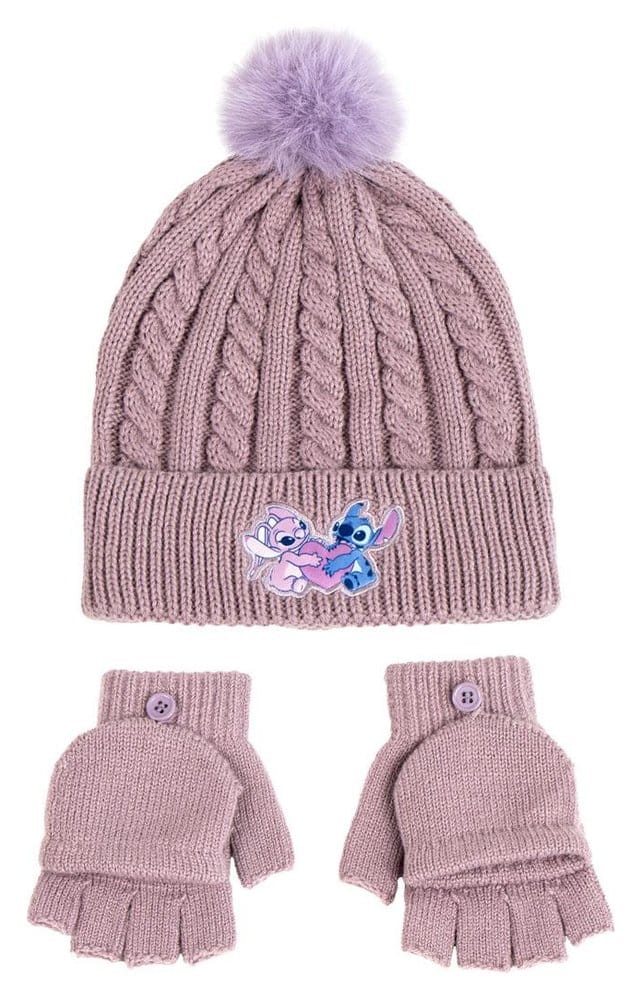 Lilo & Stitch set de 2 bonnet & mitaines Rose