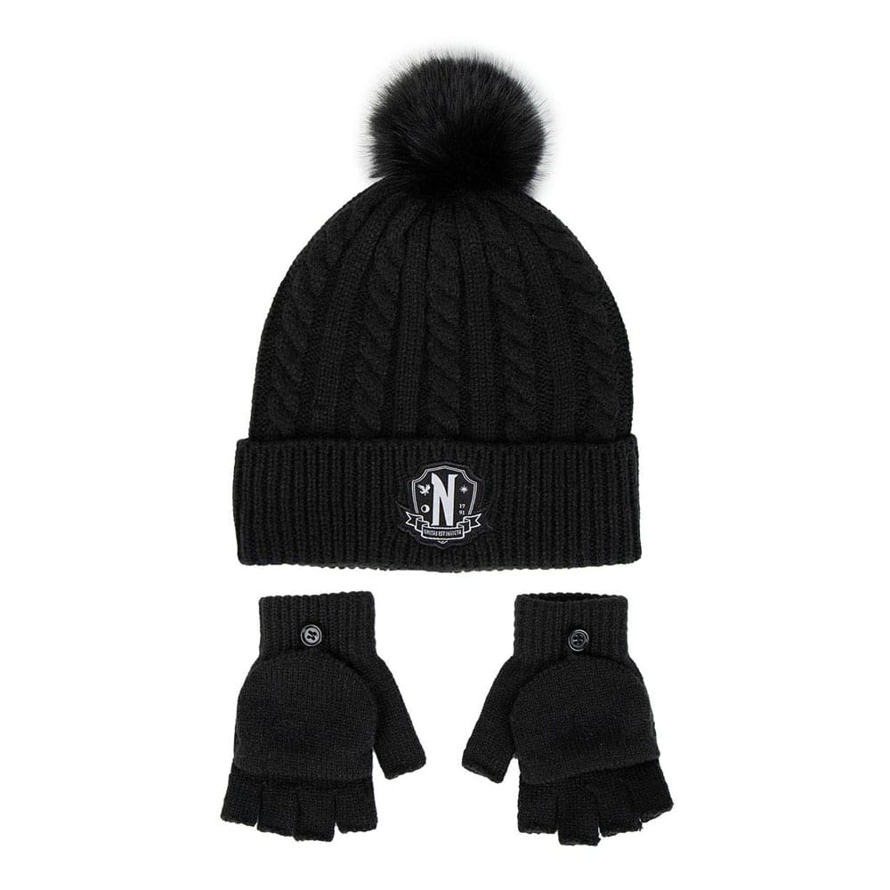Wednesday set bonnet & mitaines enfant Nervermore