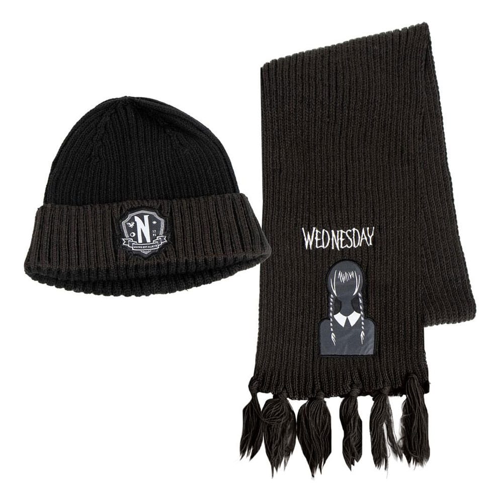 Wednesday set bonnet & écharpe Nevermore
