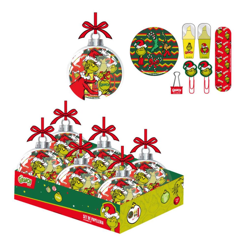 Le Grinch décoration sapin avec set d'écriture 5 pièces