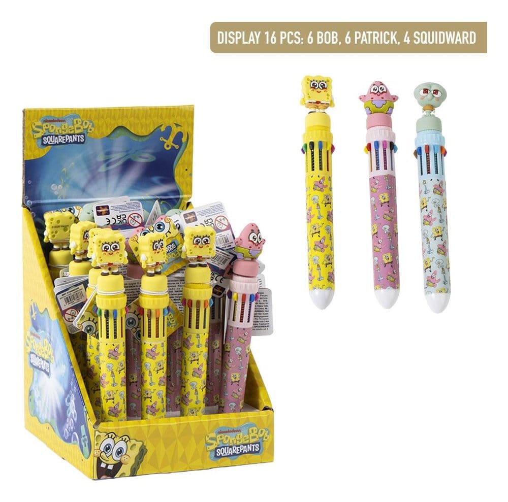 Bob l'éponge stylo à bille 10 couleurs présentoir (16)