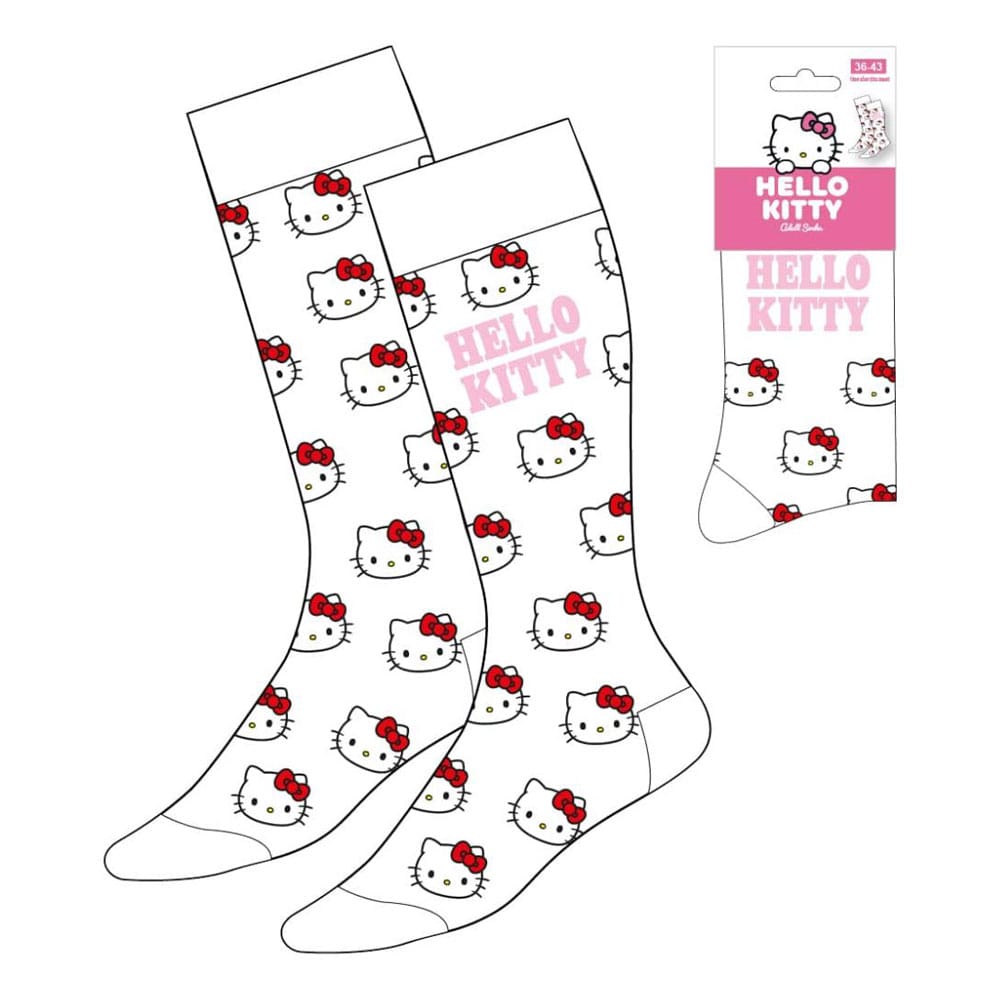 Sanrio chaussettes Hello Kitty Face White 36-43