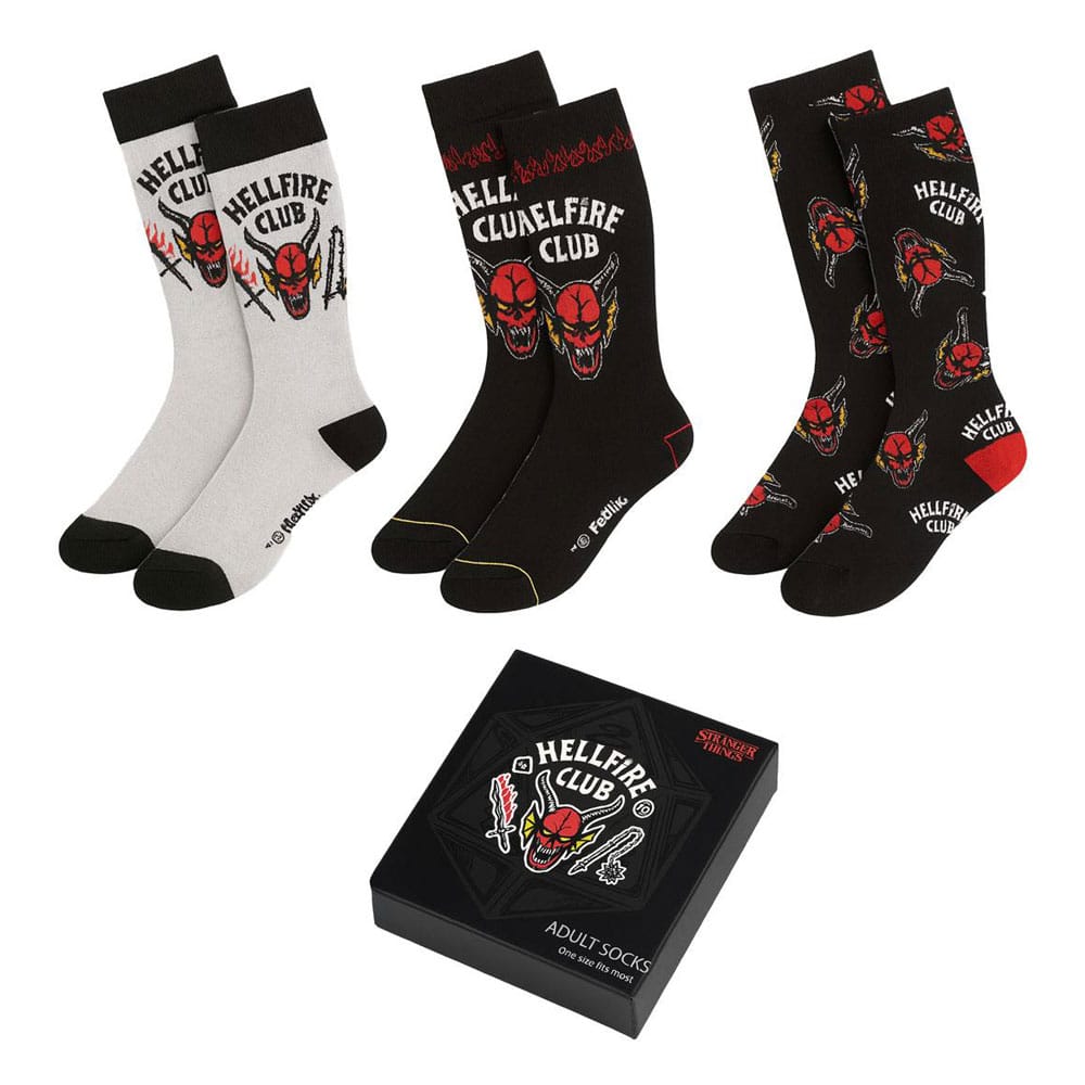 Stranger Things pack 3 paires de chaussettes 38-45 Hellfire Club