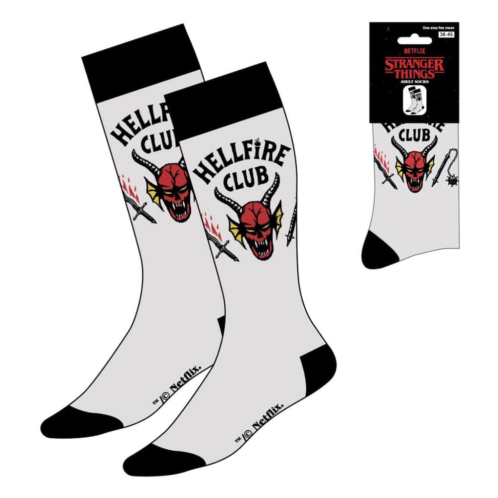 Stranger Things chaussettes Hellfire Club White 38-45