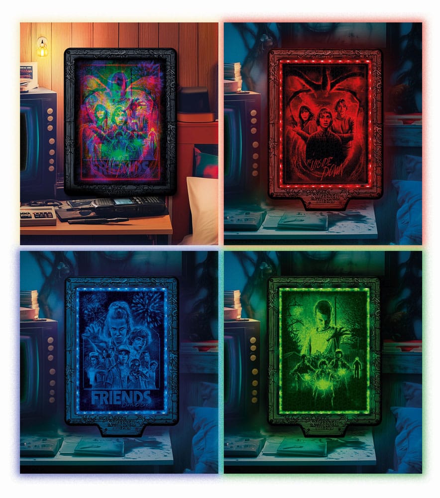 Stranger Things Metamorphic Art Collection puzzle avec effet lumineux The Upside (520 pièces)