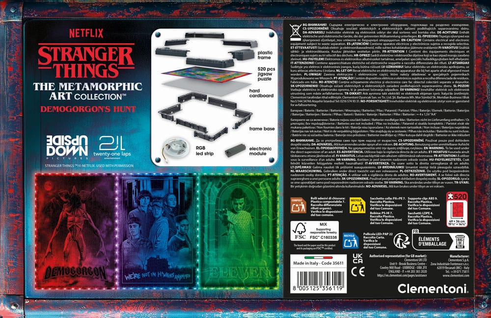 Stranger Things Metamorphic Art Collection puzzle avec effet lumineux Demogorgon (520 pièces)