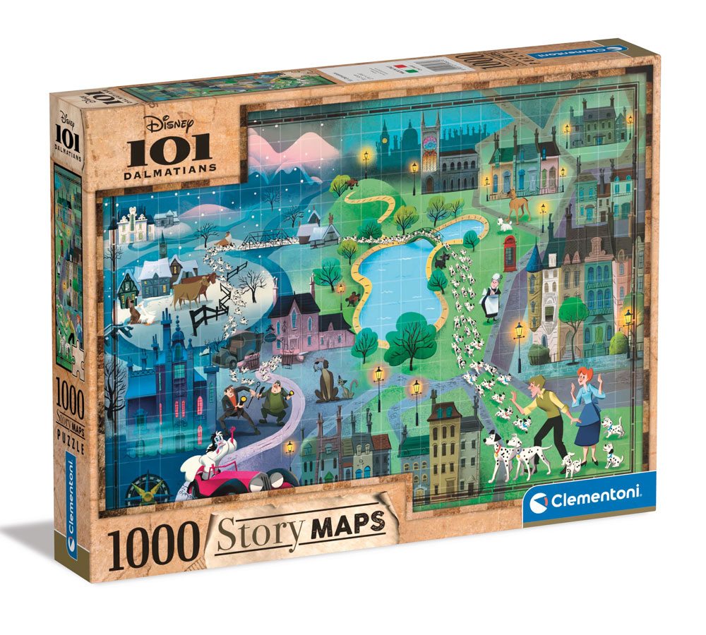 Disney Story Maps puzzle Les 101 Dalmatiens (1000 pièces)