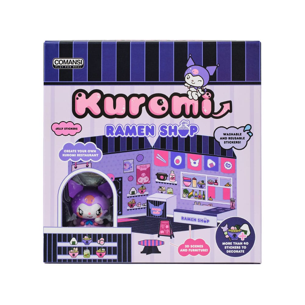 Hello Kitty and Friends Mini Figurine Maison des autocollants Kuromi Ramen Shop