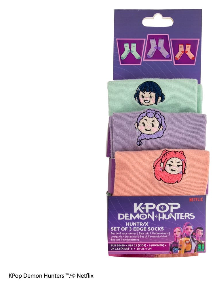 KPop Demon Hunters lot de 3 paires de chaussettes HUNTR/X