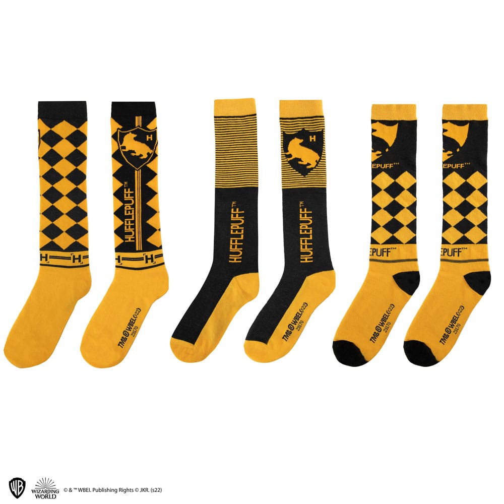 Harry Potter pack 3 paires de chaussettes à genoux Poufsouffle