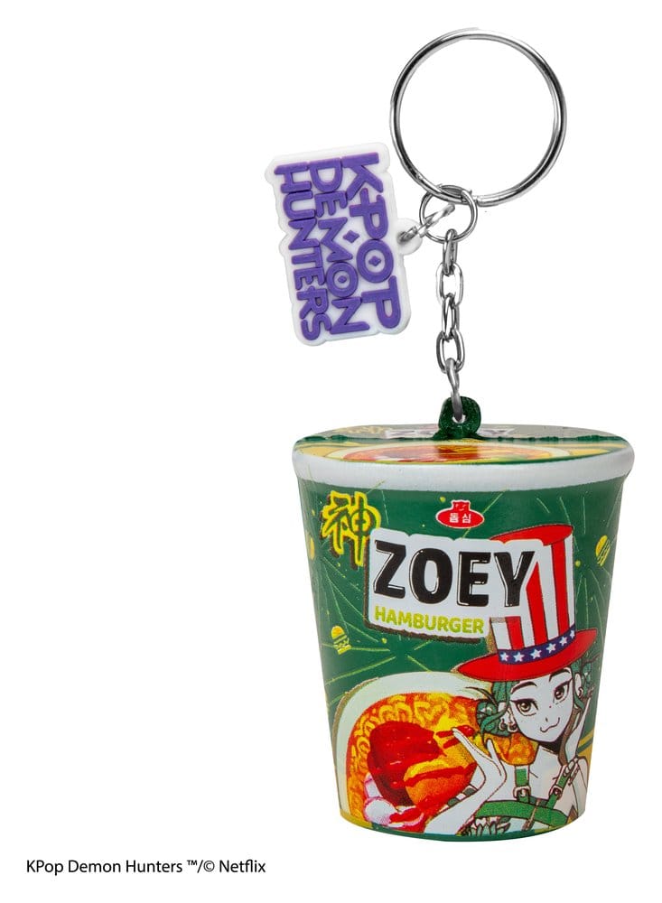 KPop Demon Hunters porte-clés squishy Zoey Hamburger Noodles