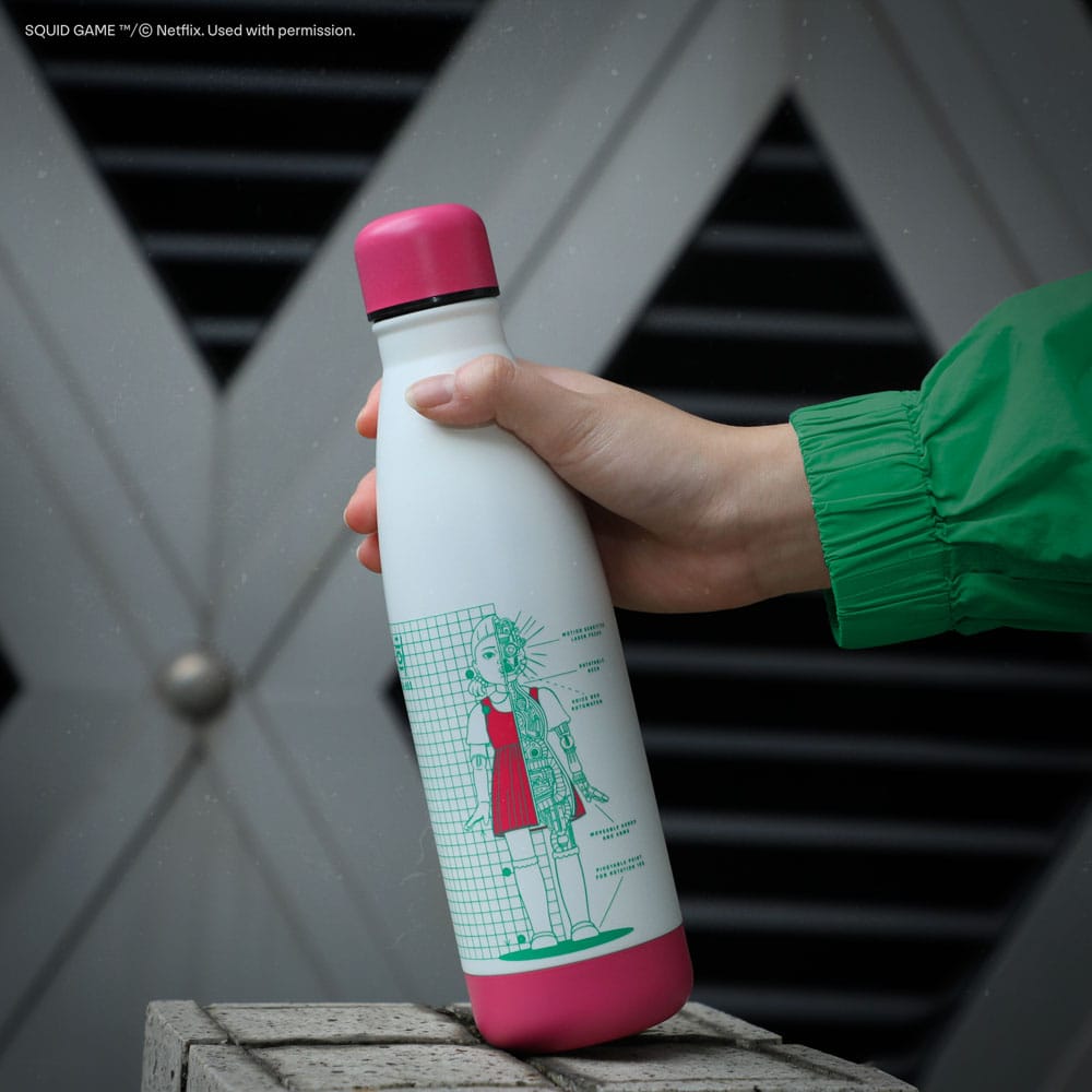 Squid Game Bouteille isotherme Young-hee Blue & White Print