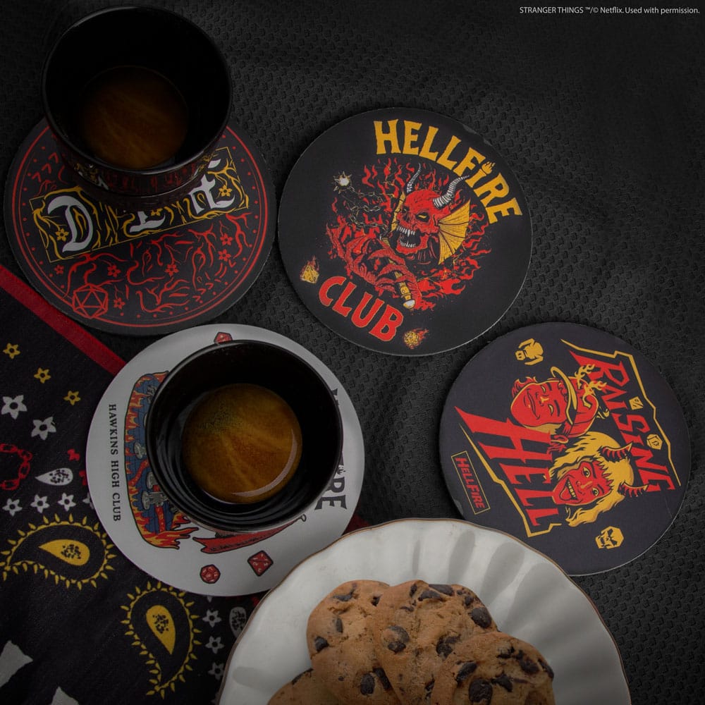 Stranger Things pack 4 sous-verres Hellfire Club