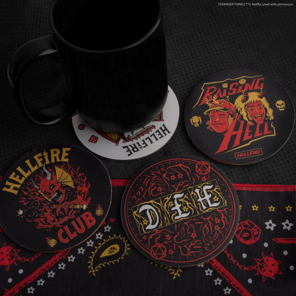 Stranger Things pack 4 sous-verres Hellfire Club