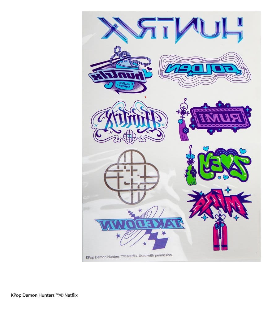 KPop Demon Hunters autocollants de tatouage KPop Demon Hunters