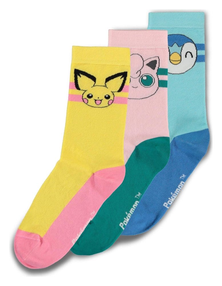 Pokémon pack 3 paires de chaussettes Crew 39-42