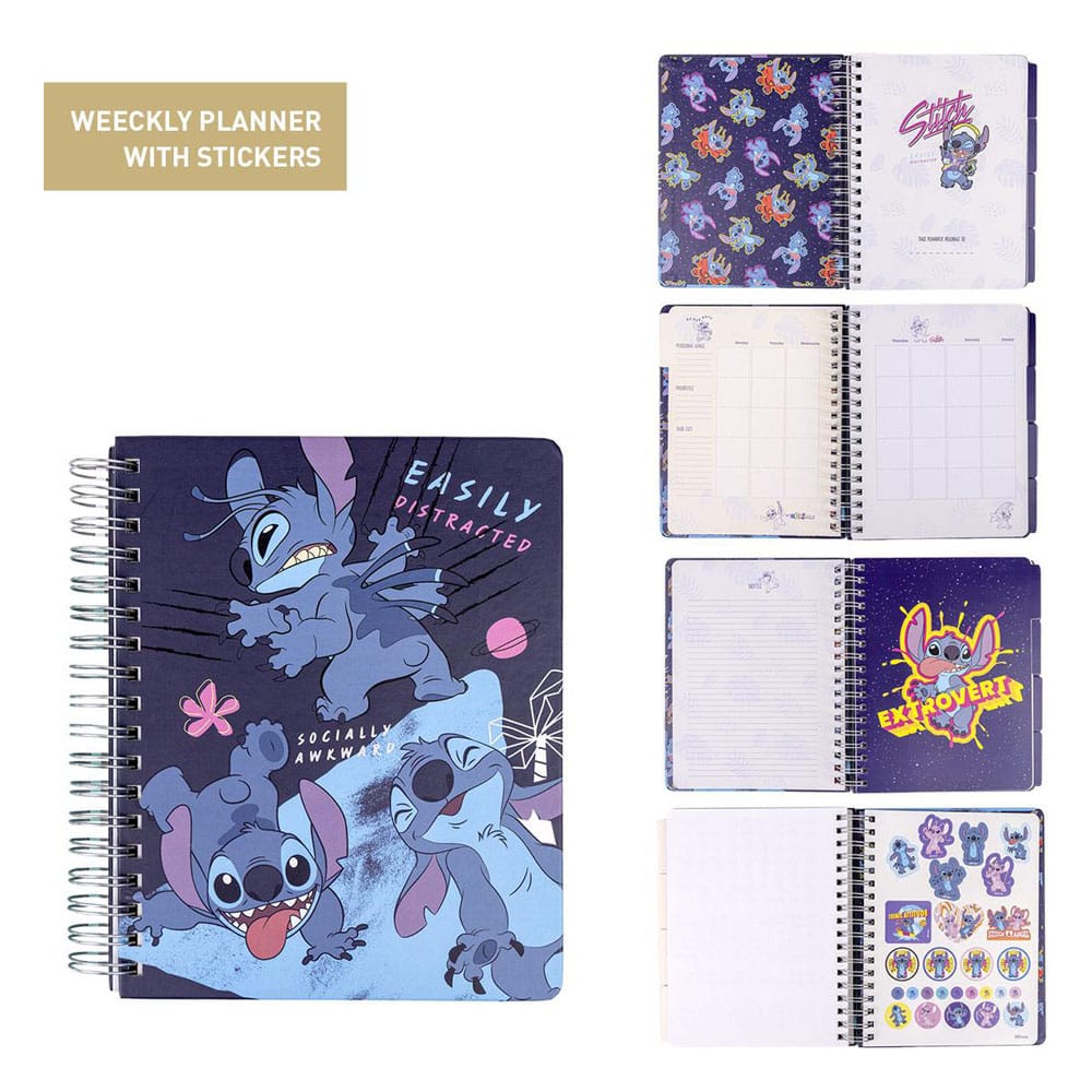 Lilo & Stitch agenda semainier avec autocollants Stitch Easily Distracted