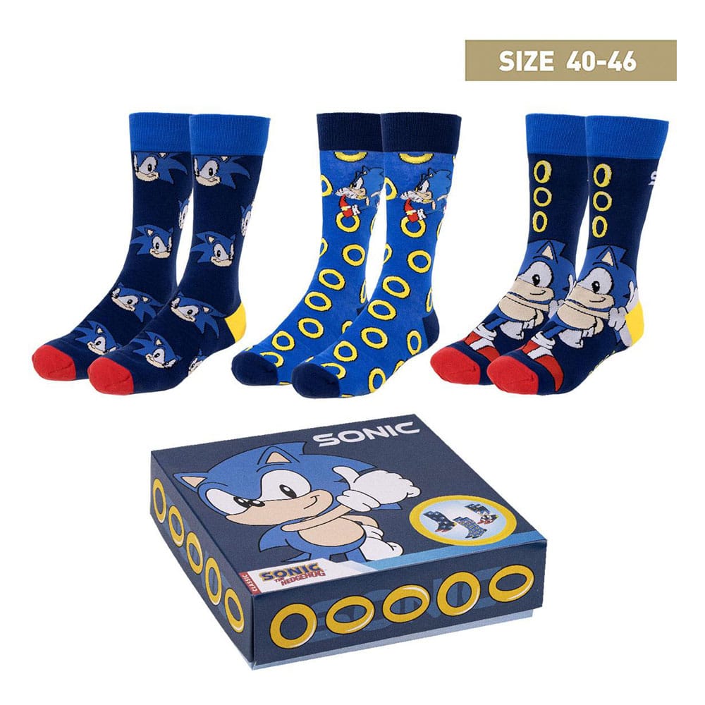 Sonic the Hedgehog pack 3 paires de chaussettes Sonic 40-46
