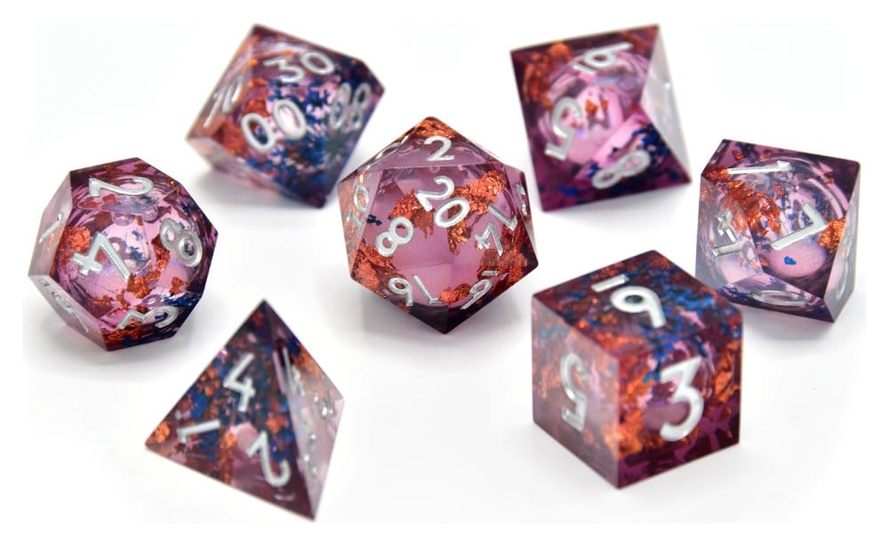 CritStones Liquid Core pack dés Fey Mist (7)