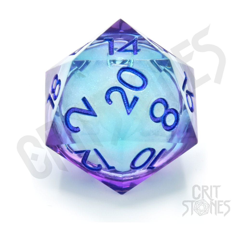 CritStones D20 dés Liquid Core Moonlight Mystery 3 cm