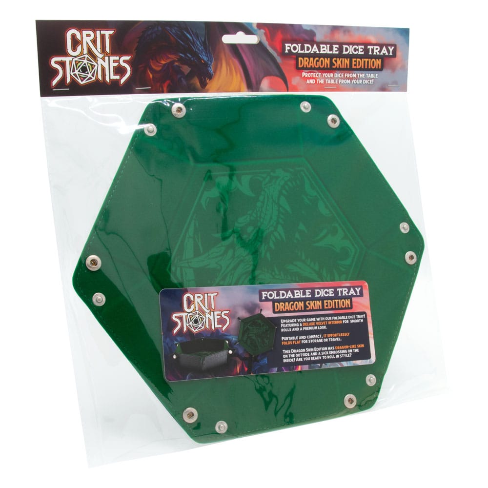 CritStones Plateau à dés pliant Dragon Skin Edition Green