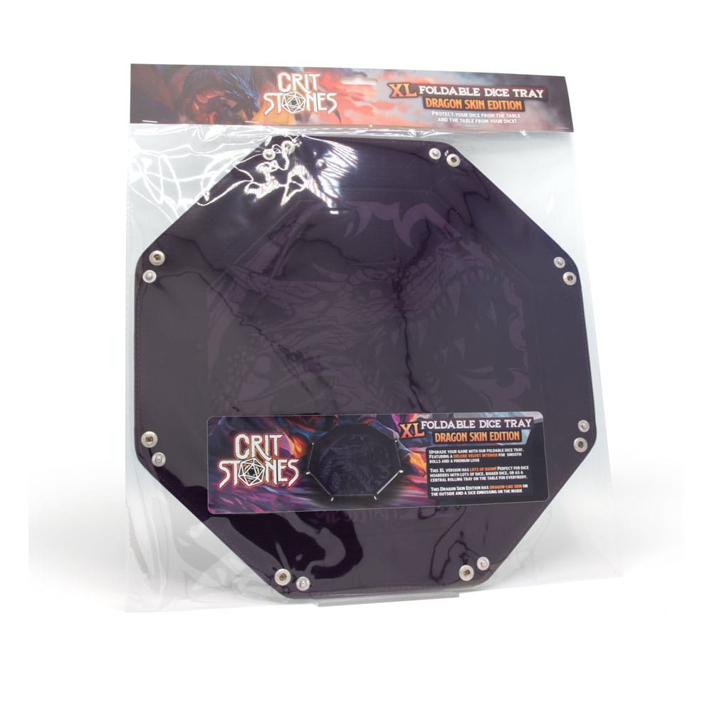 CritStones Plateau à dés pliant Dragon Skin XL Edition Black