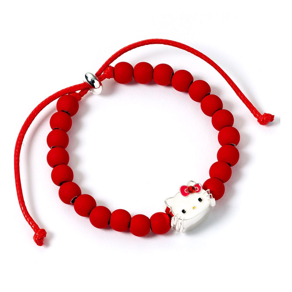 Hello Kitty bracelet perles rouges avec breloque Hello Kitty 21 cm