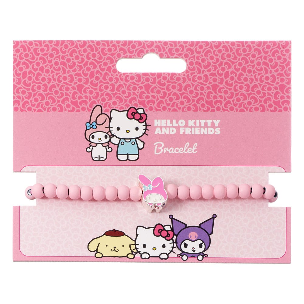 Hello Kitty bracelet perles roses avec breloque My Melody 21 cm