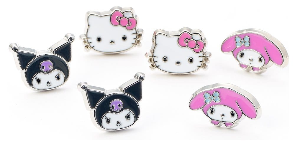 Sanrio Set de Clous d'Oreilles Hello Kitty, Kuromi et My Melody