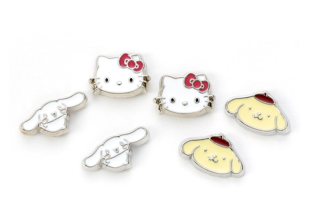 Sanrio Set de Clous d'Oreilles Hello Kitty, Cinnamon Roll et Pompompurin