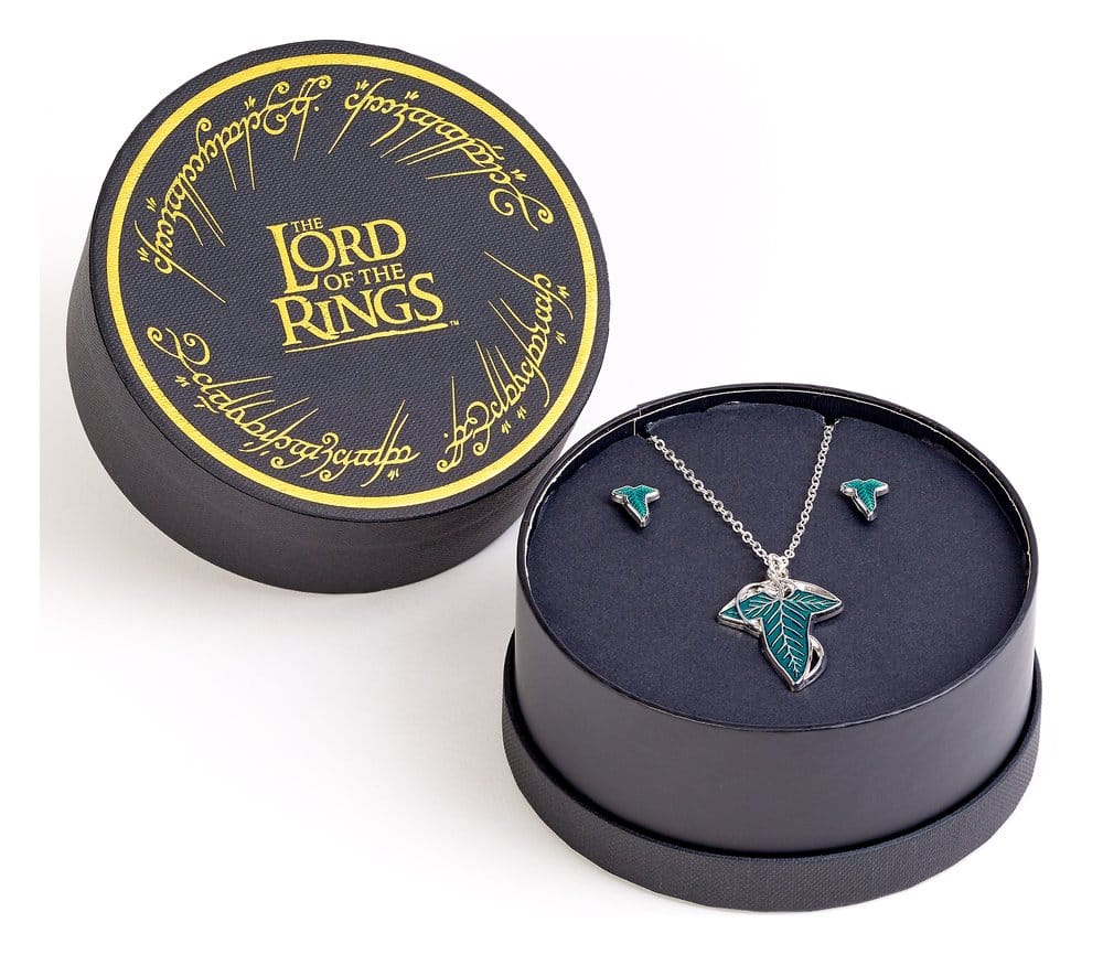 Le Seigneur des Anneaux Coffret cadeau boucles d'oreilles et collier Feuille de Lorien