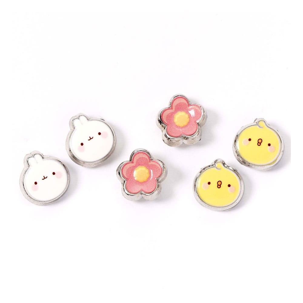 Molang pack 3 boucles d´oreilles Stud Molang and Piu Piu