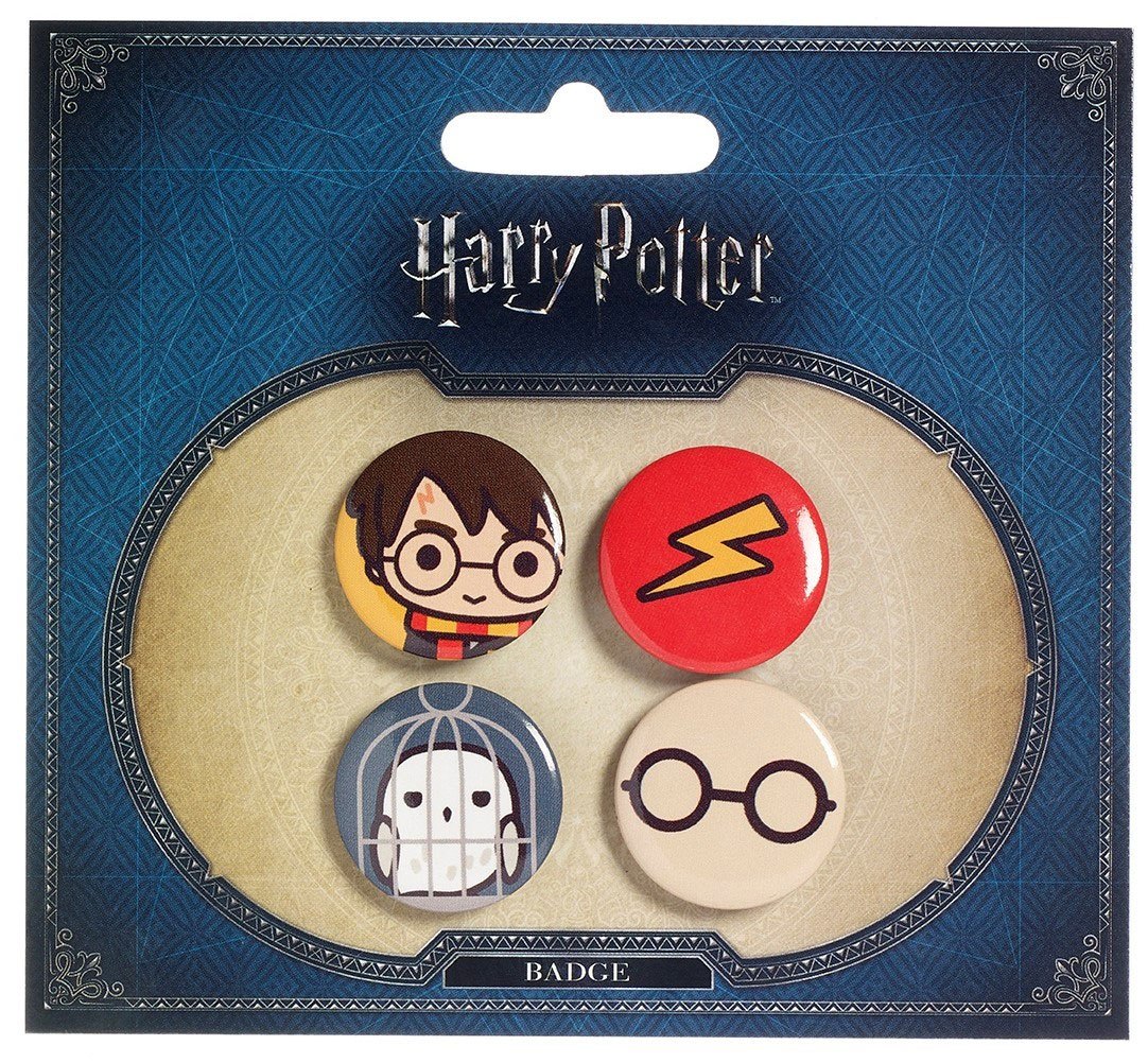 Harry Potter pack 4 badges Cutie Harry Potter & Hedwig