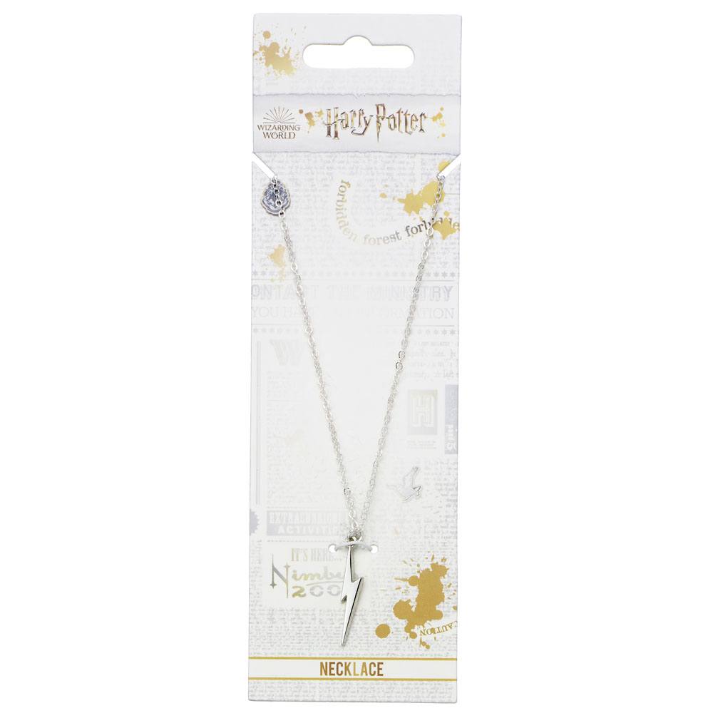 Harry Potter pendentif et collier Lightning Bolt (plaqué argent)